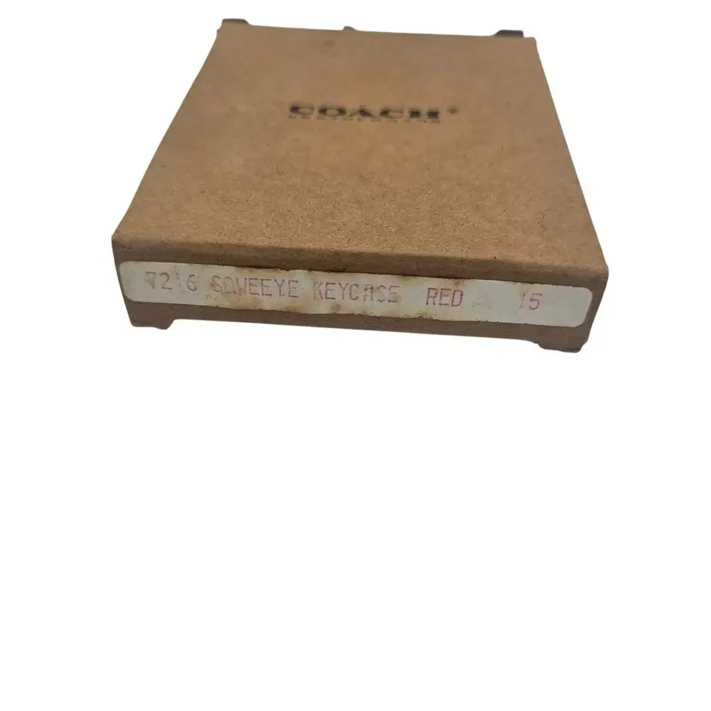 Vintage Coach Leather Squeeze Key Coin Purse Red Key Pouch - Picture 11 of 12